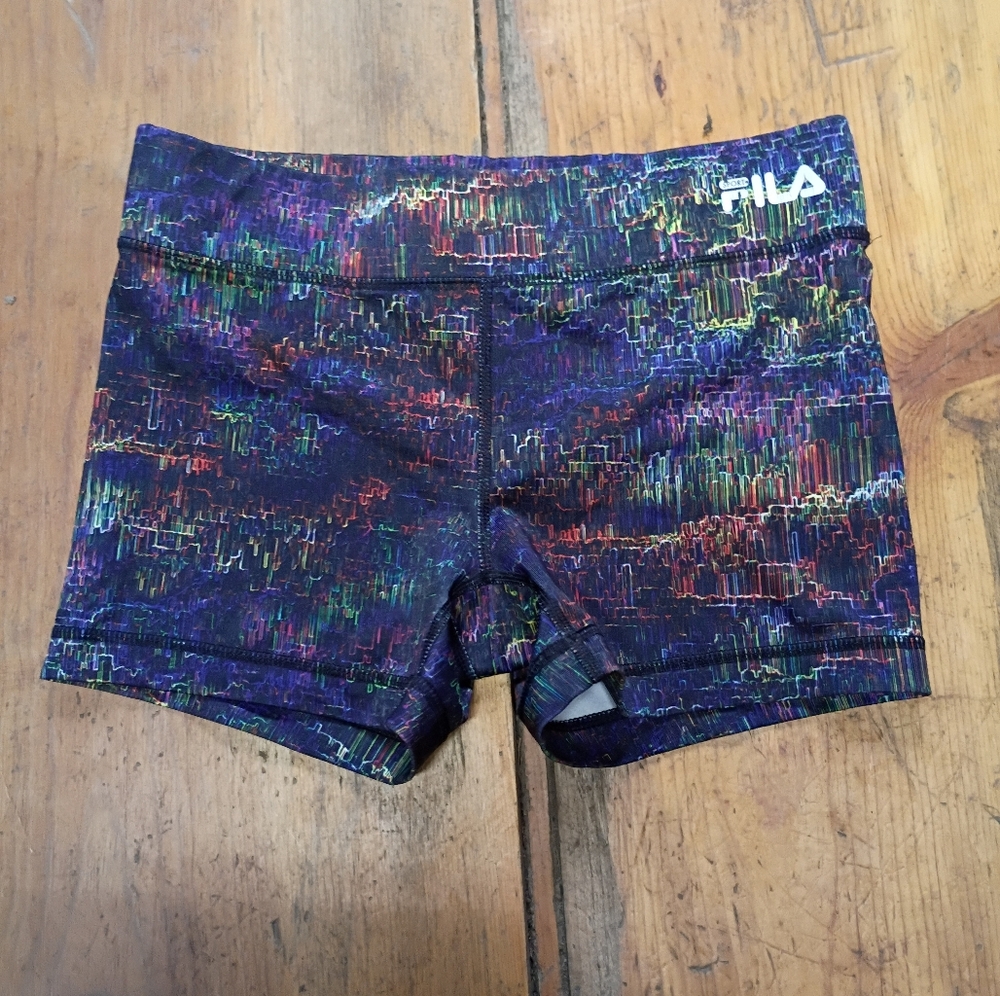 Fila Multicolor Athletic‎ Shorts Sport Running Performance Stretch Blue